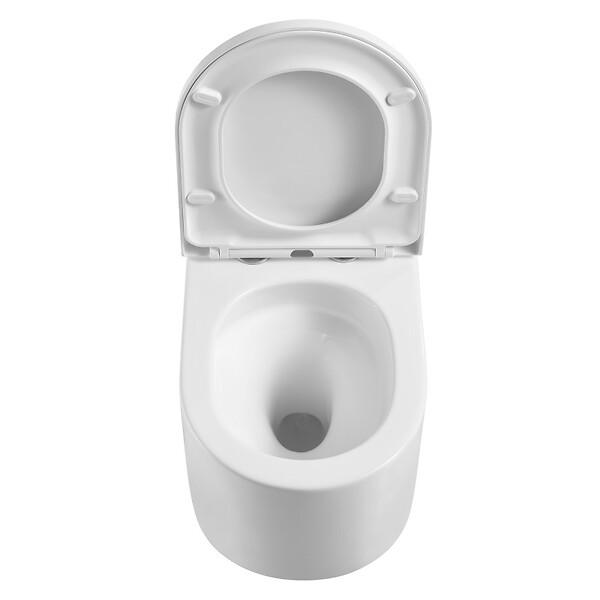 GEBERIT - Pack WC Bati-support  + WC sans bride Vortex Swiss Aqua Technologies + abattant SoftClose + plaque (DELANOTQGEB3) - large