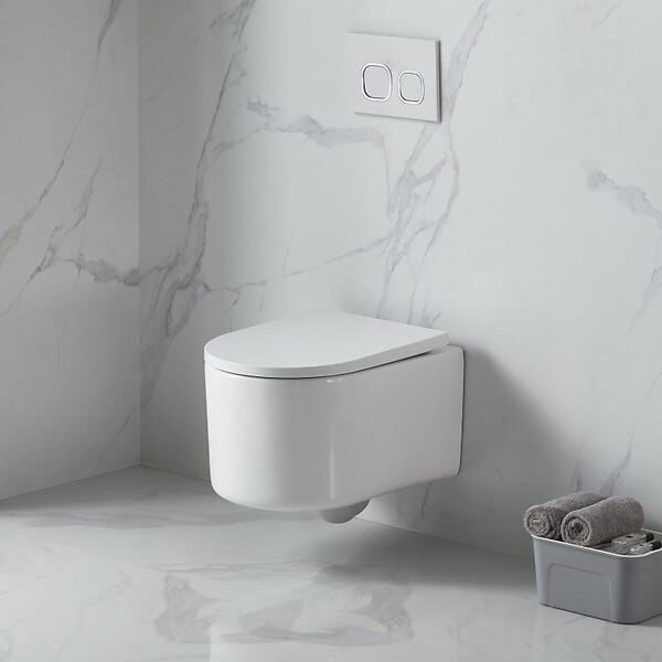 GEBERIT - Pack WC Bati-support  + WC sans bride Vortex Swiss Aqua Technologies + abattant SoftClose + plaque (DELANOTQGEB3) - large