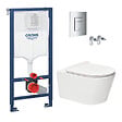 GROHE - Grohe Pack WC Bâti-support Rapid SL + WC sans bride SAT Brevis + Abattant slim, softclose + Plaque chrome (RapidSL-Brevis-1) - vignette