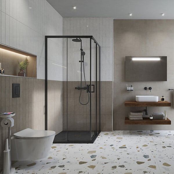 GROHE - Grohe Pack WC Bâti-support Rapid SL + WC sans bride SAT Brevis + Abattant slim, softclose + Plaque chrome (RapidSL-Brevis-1) - large