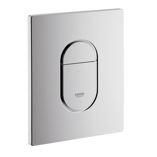 GROHE - Pack WC bâti support Solido 113cm + Cuvette SAT rimless fixations invisibles + Abattant softclose + Plaque chrome (ArenaSat) - large