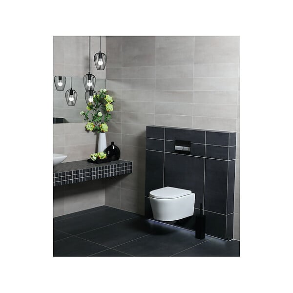 GROHE - Pack WC bâti support Solido 113cm + Cuvette SAT rimless fixations invisibles + Abattant softclose + Plaque chrome (ArenaSat) - large