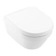 VILLEROY & BOCH - Pack WC Bâti-support sol mur Villeroy & Boch + WC sans bride Villeroy + Abattant SoftClose + Plaque noire (VCNARCHI3-4) - vignette