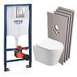 GROHE - Grohe Pack WC Bâti-support + WC SAT Infinitio sans bride, fixation invisible + Plaque chrome + Set d'habillage - vignette