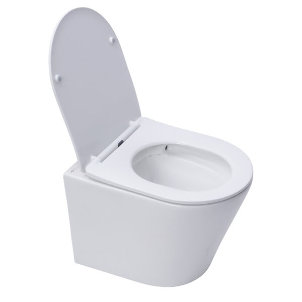 VITRA - Pack WC Bâti-support V-Fix Core + WC Swiss Aqua Technologies Infinitio sans bride + Plaque, Blanc brillant (V-FixInfinitio-1) - large