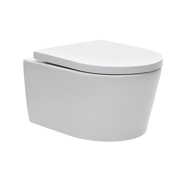GEBERIT - Pack WC bâti-support Geberit + WC sans bride Swiss Aqua Technologies + abattant SoftClose + plaque chrome (GebSATrimless-N) - large