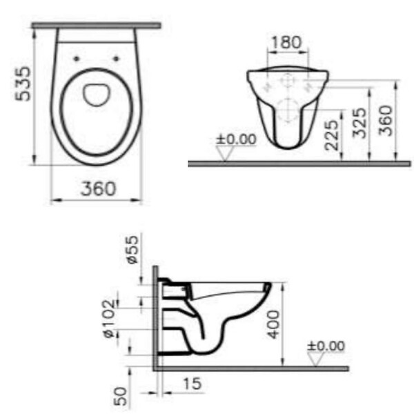 GROHE - Pack WC Bâti-support Rapid SL + WC Vitra Normus + Abattant softclose + Plaque Chrome - large