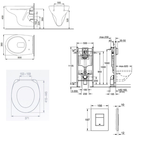 GROHE - Grohe Pack WC Bâti Autoportant Rapid SL + WC suspendu Jika Neo avec abattant + Plaque chrome (ProjectS-LinePro-1) - large