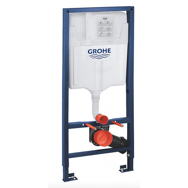 GROHE - Pack WC Bâti-support Rapid SL + Cuvette suspendue Roca + Abattant softclose+ Plaque Chrome (RapidSL-Ona-1) - large
