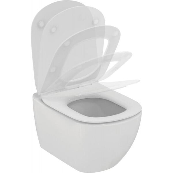 IDEAL STANDARD - Ideal Standard TESI - Cuvette AquaBlade sans bride + abattant ultra-fin avec frein de chute (T354601-lm) - large