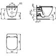 IDEAL STANDARD - Ideal Standard TESI - Cuvette AquaBlade sans bride + abattant ultra-fin avec frein de chute (T354601-lm) - vignette