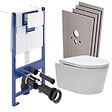 SWISS AQUA TECHNOLOGIES - Swiss Aqua Technologies Pack WC bâti-support + WC SAT sans bride + Abattant softclose + Plaque blanche + Set d'habillage - vignette