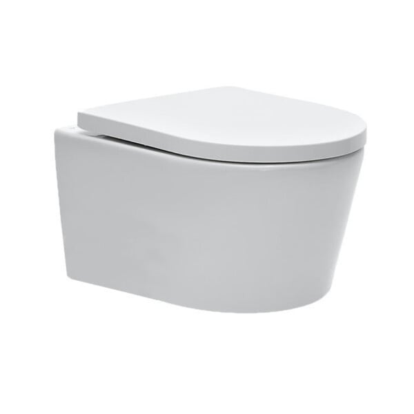 SWISS AQUA TECHNOLOGIES - Swiss Aqua Technologies Pack WC bâti-support + WC SAT sans bride + Abattant softclose + Plaque blanche + Set d'habillage - large