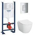 GROHE - Grohe Pack bâti support+WC sans bride + Abattant avec frein de chute+Plaque de commande (ProjectS60-1) - vignette