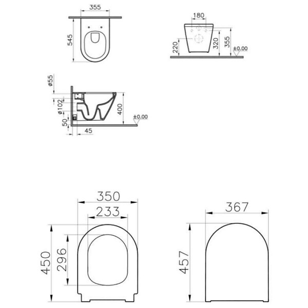 GROHE - Pack WC Bâti-support Rapid SL + Vitra Integra WC sans bride + abattant soft close + Plaque de commande WC Skate Cosmopolitan - large