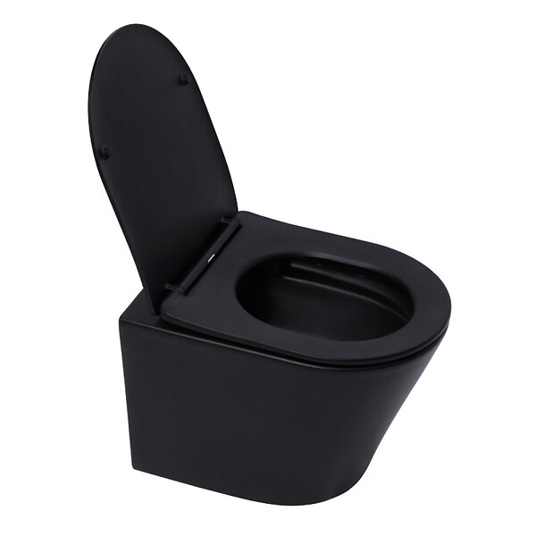 GROHE - Grohe Pack WC Bâti-support + WC sans bride + Abattant SoftClose + Plaque Noire Mat (ProjectBlackInfinitio-KF0-SP) - large