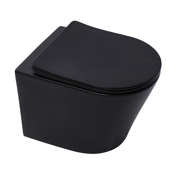 GROHE - Grohe Pack WC Bâti-support + WC sans bride + Abattant SoftClose + Plaque Noire Mat (ProjectBlackInfinitio-KF0-SP) - large