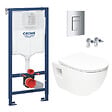 GROHE - Grohe Pack WC Bâti-support Rapid SL  + WC sans bride SAT + Abattant SoftClose + Plaque Chrome (RapidSL-Project-1) - vignette