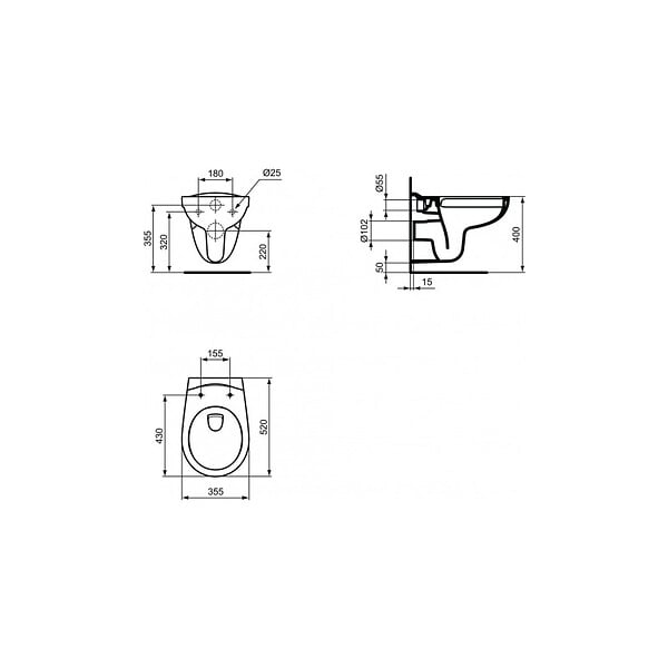 VILLEROY & BOCH - Villeroy & Boch Pack Bâti-support Villeroy & Boch + WC Porcher sans bride + Abattant + Plaque chrome (ViConnectPorcher-1) - large