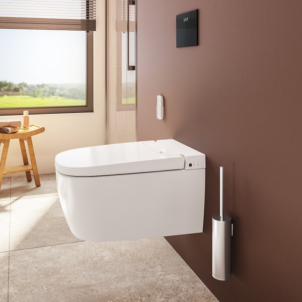 VITRA - Vitra  V-Care Comfort WC lavant suspendu sans bride avec commandes à distance + fonctions personnalisables, blanc (5674B0403-6194) - large