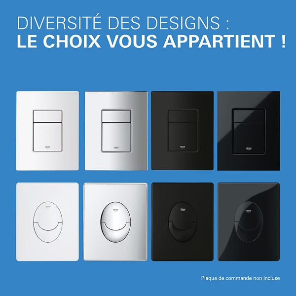 GROHE - Grohe Pack WC Bâti-support Rapid SLX + WC lavant suspendu Sensia Alpine + Fixations murales + Set d'isolation phonique (G36509SH0) - large