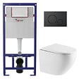 SWISS AQUA TECHNOLOGIES - Swiss Aqua Technologies Pack WC bâti ECO 2L Swiss Aqua Technologies + WC suspendu Swiss Aqua Technologies + plaque noir mat (STEST67WR02-FR) - vignette