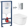 GROHE - Pack WC Bâti-support RAPID SL + WC lavant suspendu Sensia Alpine + Plaque chrome (RSLSENSIA1) - vignette