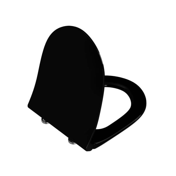 SWISS AQUA TECHNOLOGIES - Swiss Aqua Technologies WC suspendu sans bride SAT Infinitio avec abattant softclose, Noir mat (SATINF011RREXPBKM) - large