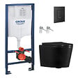 GROHE - Pack WC bâti-support Rapid SL + WC suspendu sans bride Ceramia + abattant SoftClose + plaque noire mat (RSLBLCETORKF0) - vignette