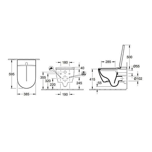 VILLEROY & BOCH - Villeroy & Boch ViClean-I 200 WC lavant suspendu sans bride CeramicPlus avec abattant SoftClose et DirectFlush, blanc (V0E200R1) - large