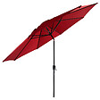 HAPPY GARDEN - Parasol droit HAPUNA rond 3,30m de diamètre rouge - vignette