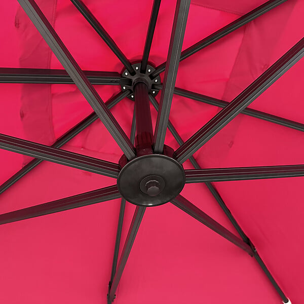 HAPPY GARDEN - Parasol déporté MOLOKAI carré 3x3m fuchsia + housse - large