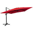 HAPPY GARDEN - Parasol déporté MOLOKAI carré 3x3m rouge + housse - vignette