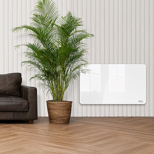 WARM TECH - Radiateur inertie céramique avec façade en verre 1500 W - IP24 - NF - Fil pilote 6 ordres - large