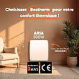 BESTHERM - Radiateur électrique fixe à inertie sèche céramique - Bestherm - ARIA 500W  - horizontal blanc - vignette