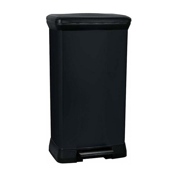 CURVER - Curver Deco bin 50L Poubelle à pédale, 39 x 29 x 73 cm, Noir (187178) - large