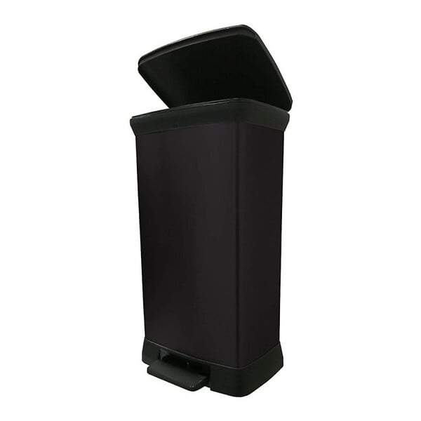 CURVER - Curver Deco bin 50L Poubelle à pédale, 39 x 29 x 73 cm, Noir (187178) - large
