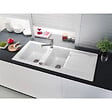 VILLEROY & BOCH - Architectura 80 Evier à encastrer 116x51cm réversible avec vidage automatique, 2 cuves, Céramique, Blanc (33801201) - vignette