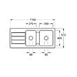 VILLEROY & BOCH - Architectura 80 Evier à encastrer 116x51cm réversible avec vidage automatique, 2 cuves, Céramique, Blanc (33801201) - vignette