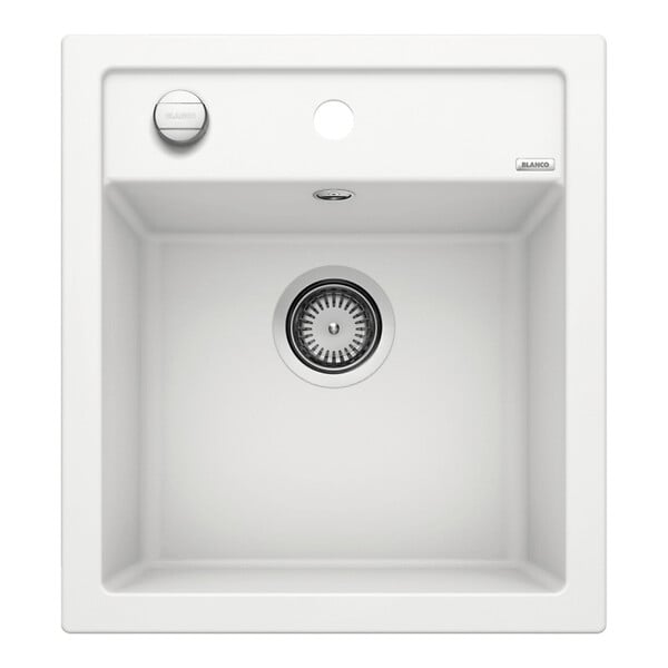 BLANCO - Blanco Evier DALAGO 45 PuraDur en Silgranit avec vidage automatique 46.5x51cm, Blanc (517160) - large
