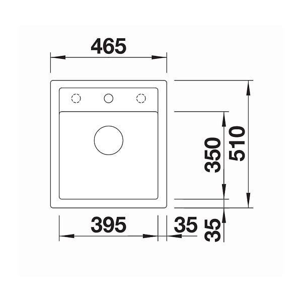 BLANCO - Blanco Evier DALAGO 45 PuraDur en Silgranit avec vidage automatique 46.5x51cm, Blanc (517160) - large
