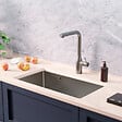 CERAMIA - Ceramia Timeless Évier de cuisine sous plan en inox 304, 68x45x21 cm, Gun Metal brossé PVD - vignette