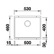 BLANCO - Blanco Evier Subline 500-U en Silgranit PuraDur sous-plan 53x46cm, Noir (525995) - vignette