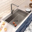 CERAMIA - Ceramia Timeless Évier de cuisine encastrable en inox 304, 68x45x21 cm, Gun Metal brossé PVD - vignette