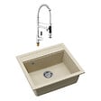 SWISS AQUA TECHNOLOGIES - Swiss Aqua Technologies 56,5x51cm évier en granite à encastrer + mitigeur à bras pivotant, 2 jets, jasmin (SATSINKGQQ100J-S2) - vignette