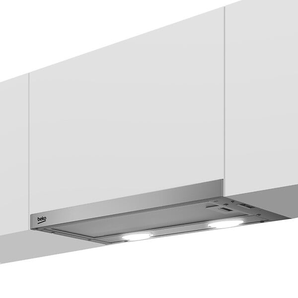 BEKO - Beko Hotte de cuisine télescopique en inox, avec 3 vitesses, filtres compatibles lave-vaisselle (CTB6407X) - large