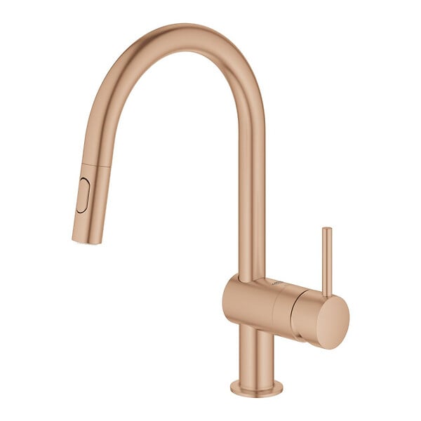 GROHE - Grohe Minta mitigeur monocommande évier avec douchette 2 jets, cuivre brossé (G32321DL2) - large