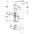 GROHE - Grohe Eurocube Mitigeur monocommande évier, Chrome (G-31255000) - vignette