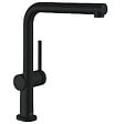 HANSGROHE - Hansgrohe Talis M54 Mitigeur de cuisine 270, avec douchette extractible 1 jet, Noir mat (72808670) - vignette