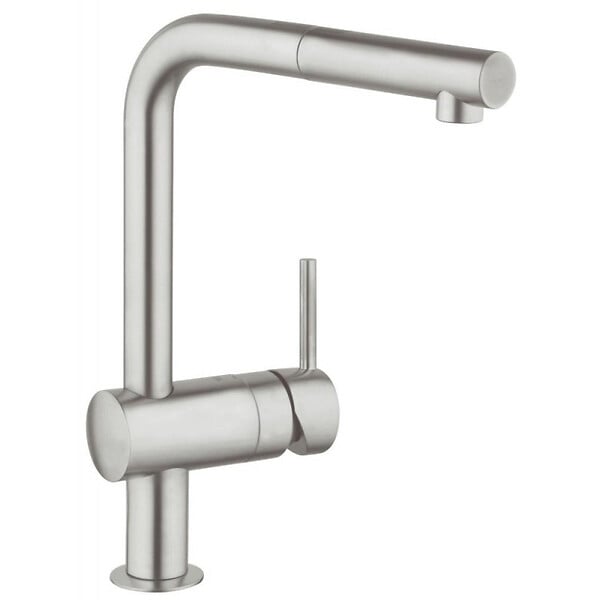GROHE - Grohe Minta Mitigeur évier avec douchette SuperSteel (32168DC0) - large